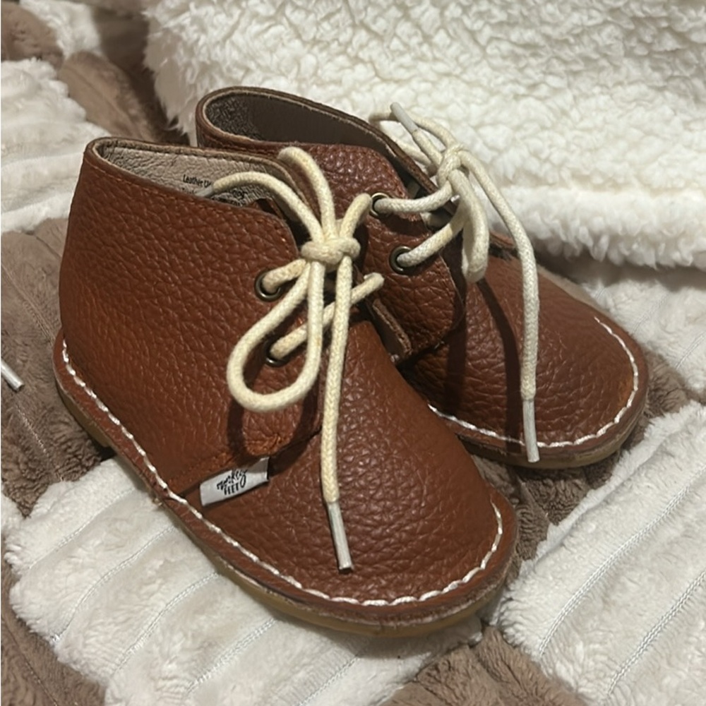 Monkey Feet Tan Leather Baby Shoes